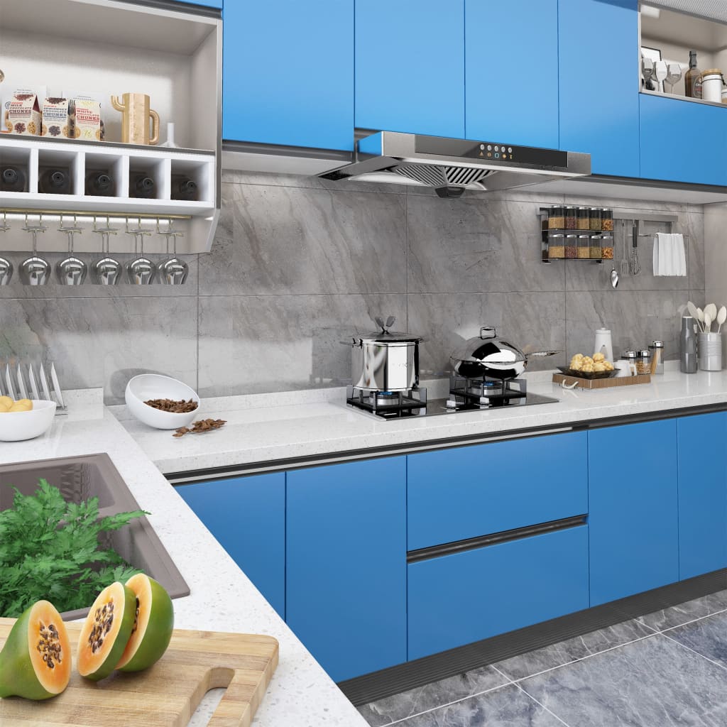 Vidaxl Miwwelmëllech Olschten selbst -adhesiv 2 st 500x90 cm pvc azure blo