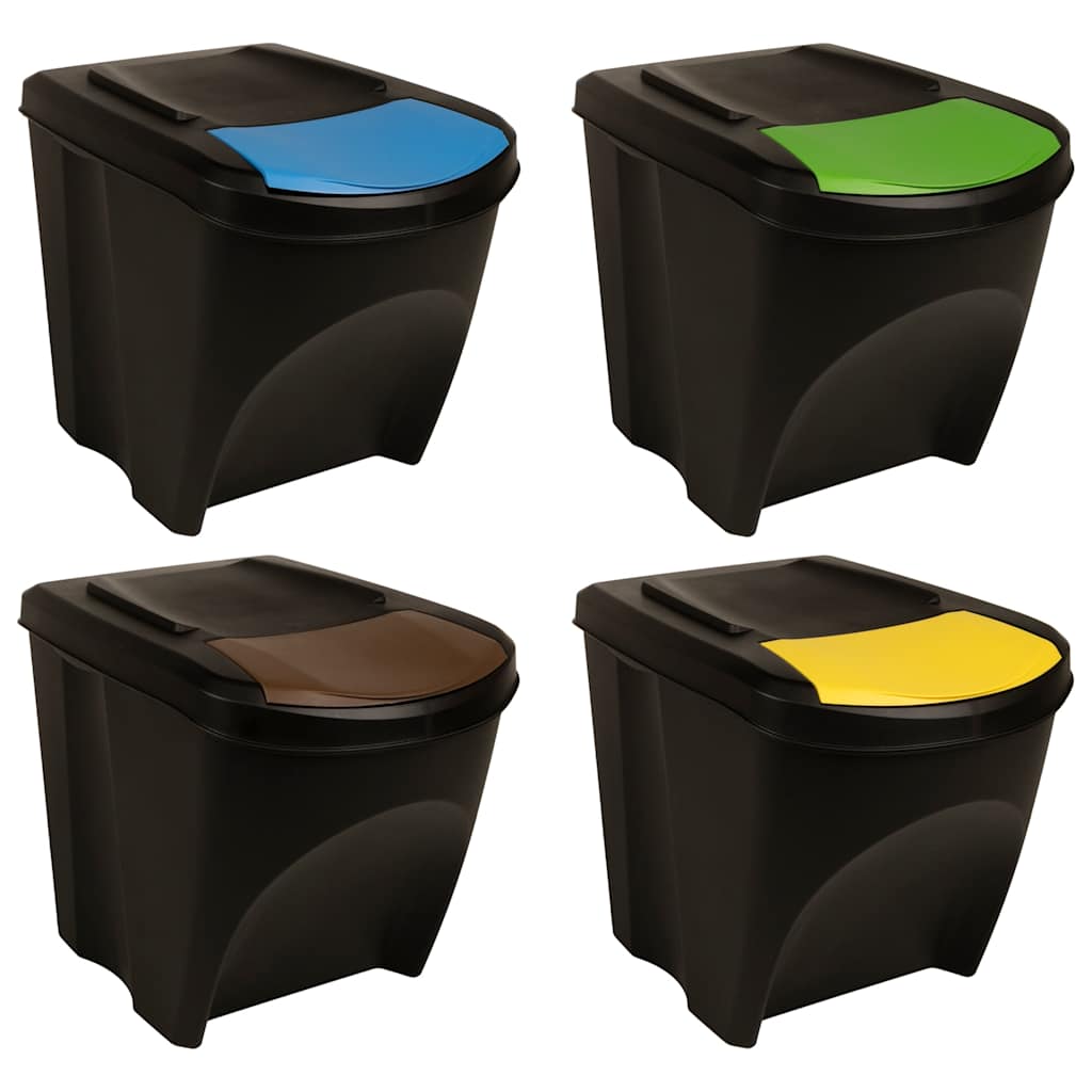 VIDAXL CANDS CANS 4 ST STACKABLE 100 L ANTHRATITE -OCOLORED