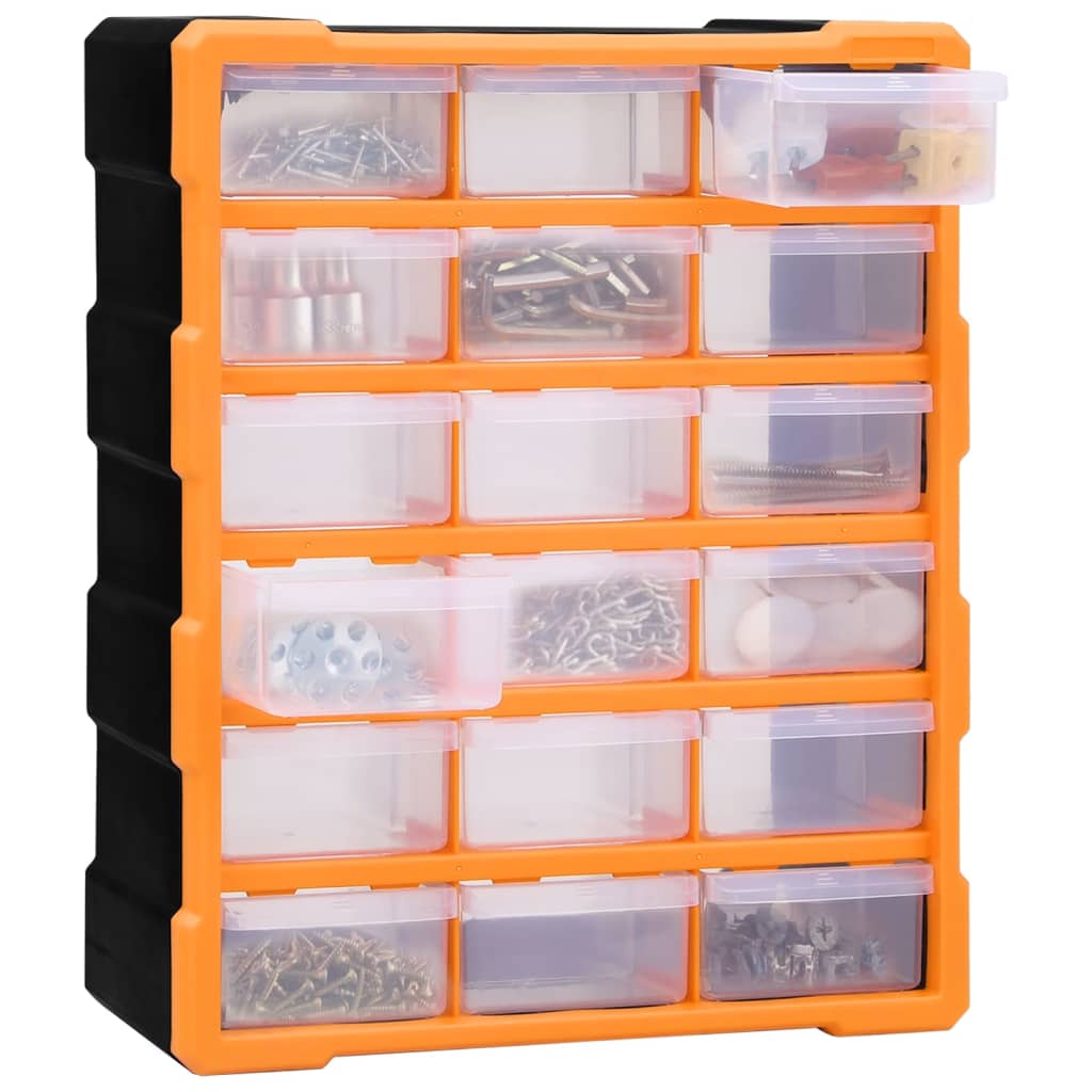 Vidaxl Organisator mat 18 mëtteldéngten 38x16x47 cm