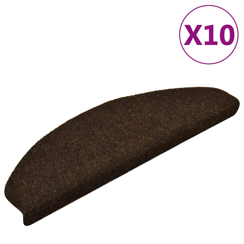 Vidaxl Stair Mats Self Adhesive 10 pcs 65x21x4 cm igla čutila rjava