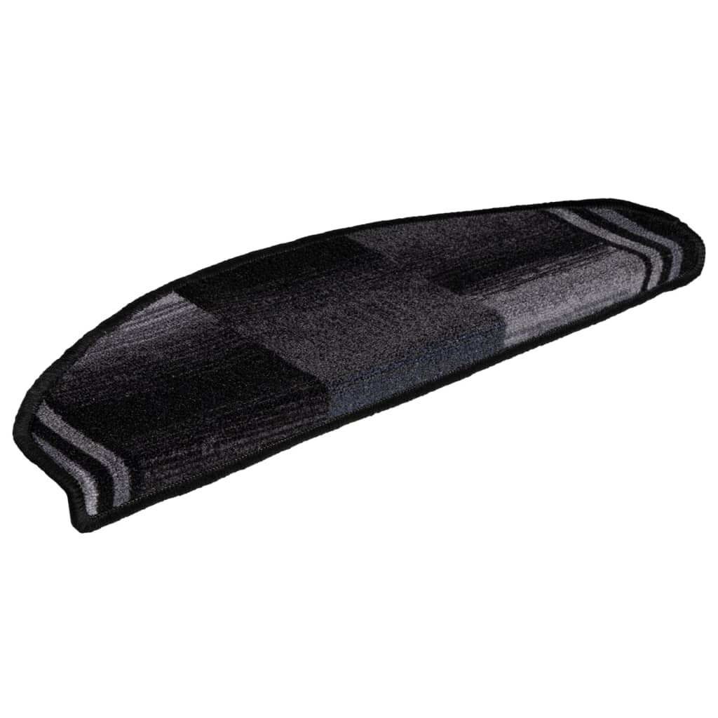 Vidaxl Stair Mats Self -Adhesive 5 St 65x21x4 cm černá a šedá