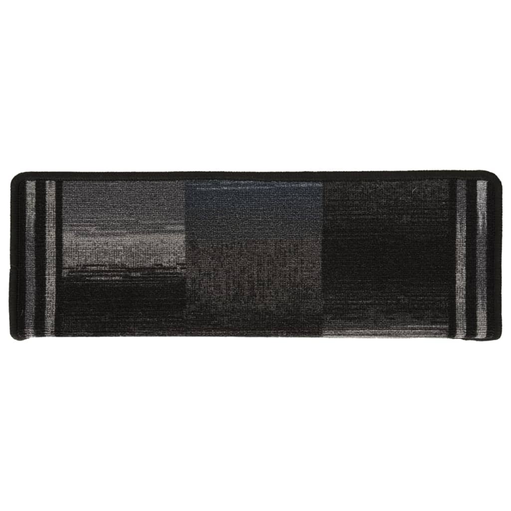 Vidaxl Stair Mats Self -Adhesive 10 St 65x21x4 cm černá a šedá