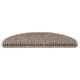 Vidaxl stair mats self-adhesive 15 st sisal look 65x21x4 cm dark beige