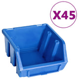 Vidaxl 48-Stéck Späichere setze mat Wandpannelen blo a schwaarz