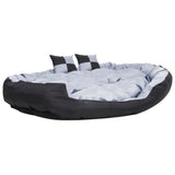 Vidaxl Dog Pushion reversibel og vaskbar 150x120x25 cm grå og sort