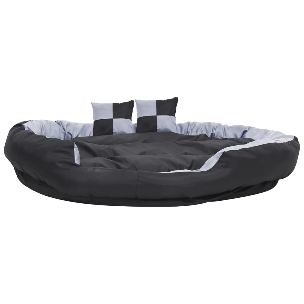 Vidaxl Dog Pushion reversibel og vaskbar 150x120x25 cm grå og sort