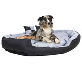 Vidaxl Dog Pushion reversibel og vaskbar 150x120x25 cm grå og sort