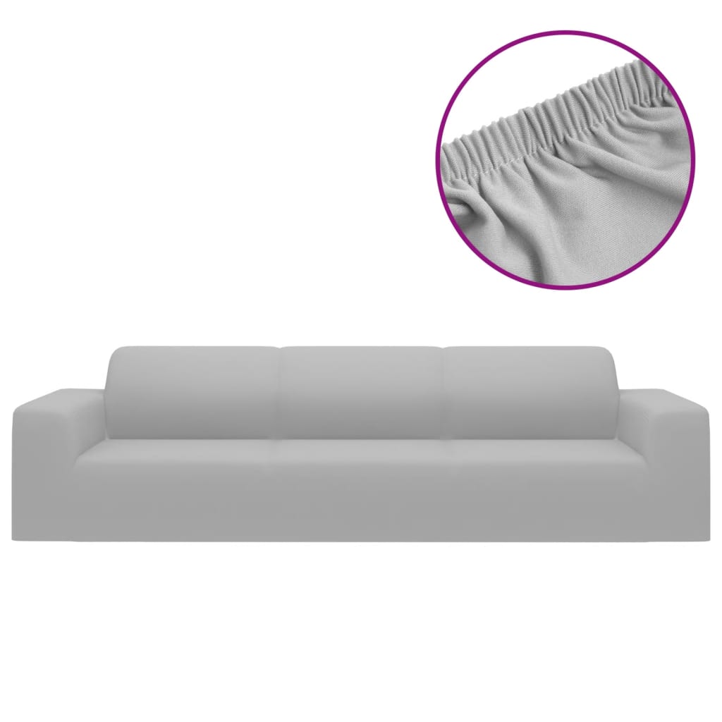 Vidaxl Vier -Eerer Bank Cover Stretch Polyester Jersey Grey