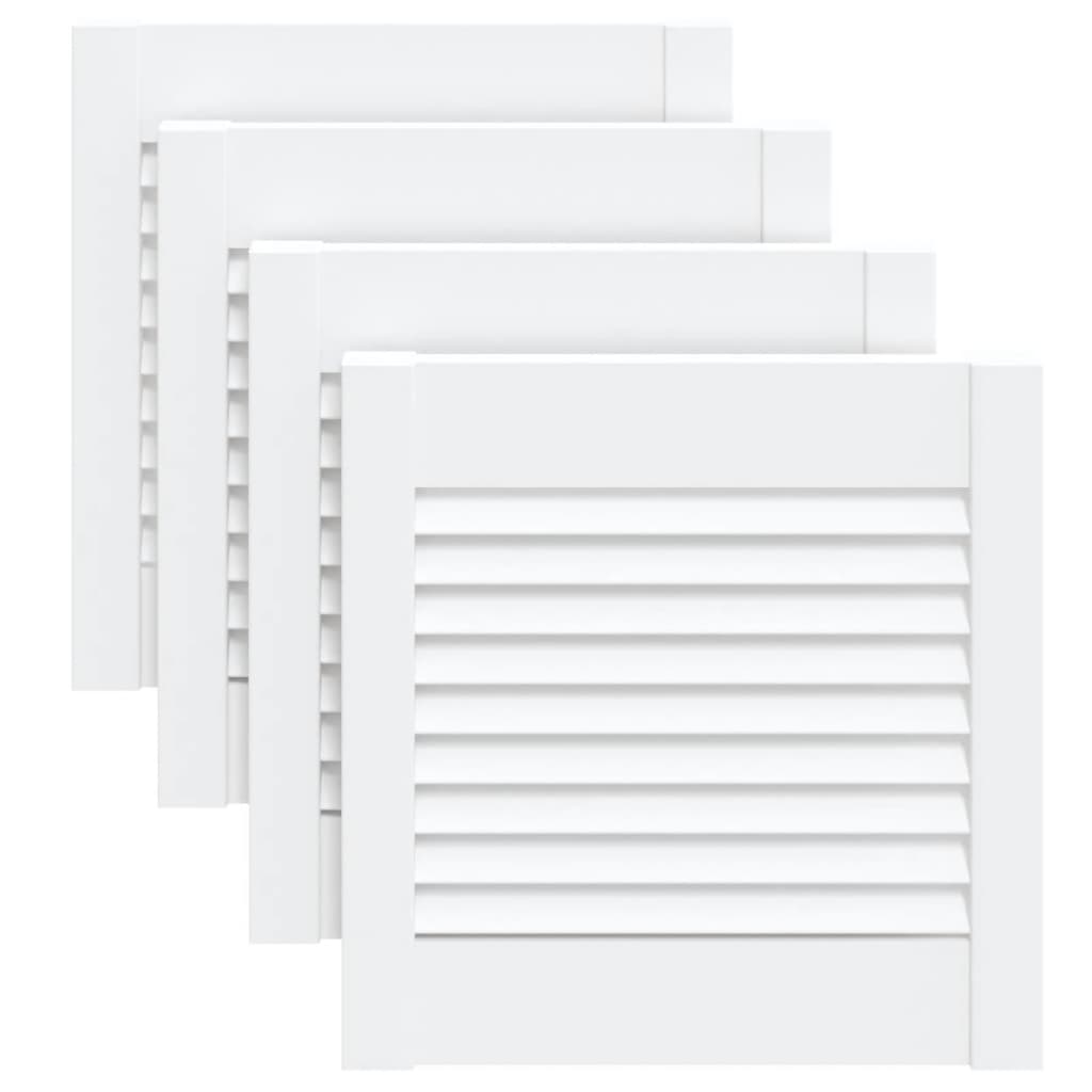 Portes d'armoire Vidaxl avec des lattes 4 pcs 39.5x39.4 cm Bois de pin blanc