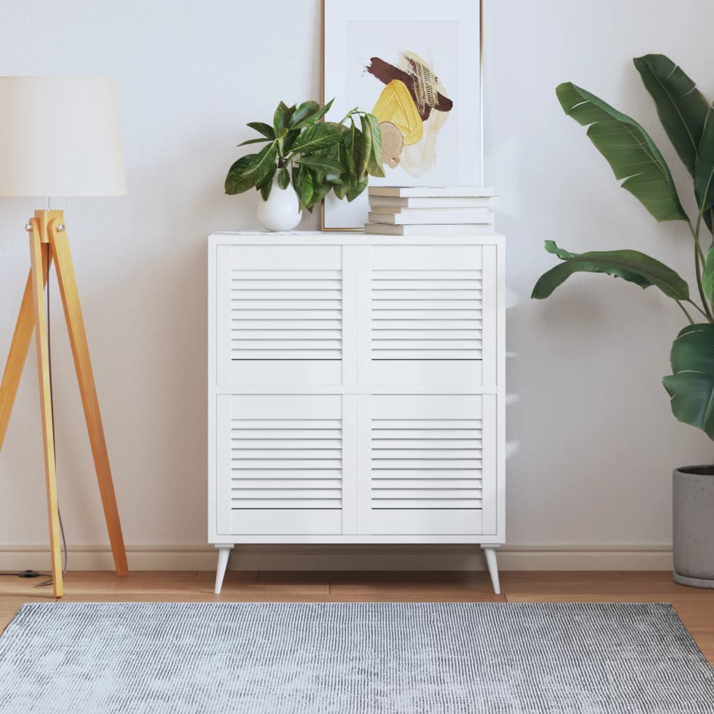 Portes d'armoire Vidaxl avec des lattes 4 pcs 39.5x39.4 cm Bois de pin blanc