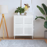Portes d'armoire Vidaxl avec des lattes 4 pcs 39.5x39.4 cm Bois de pin blanc