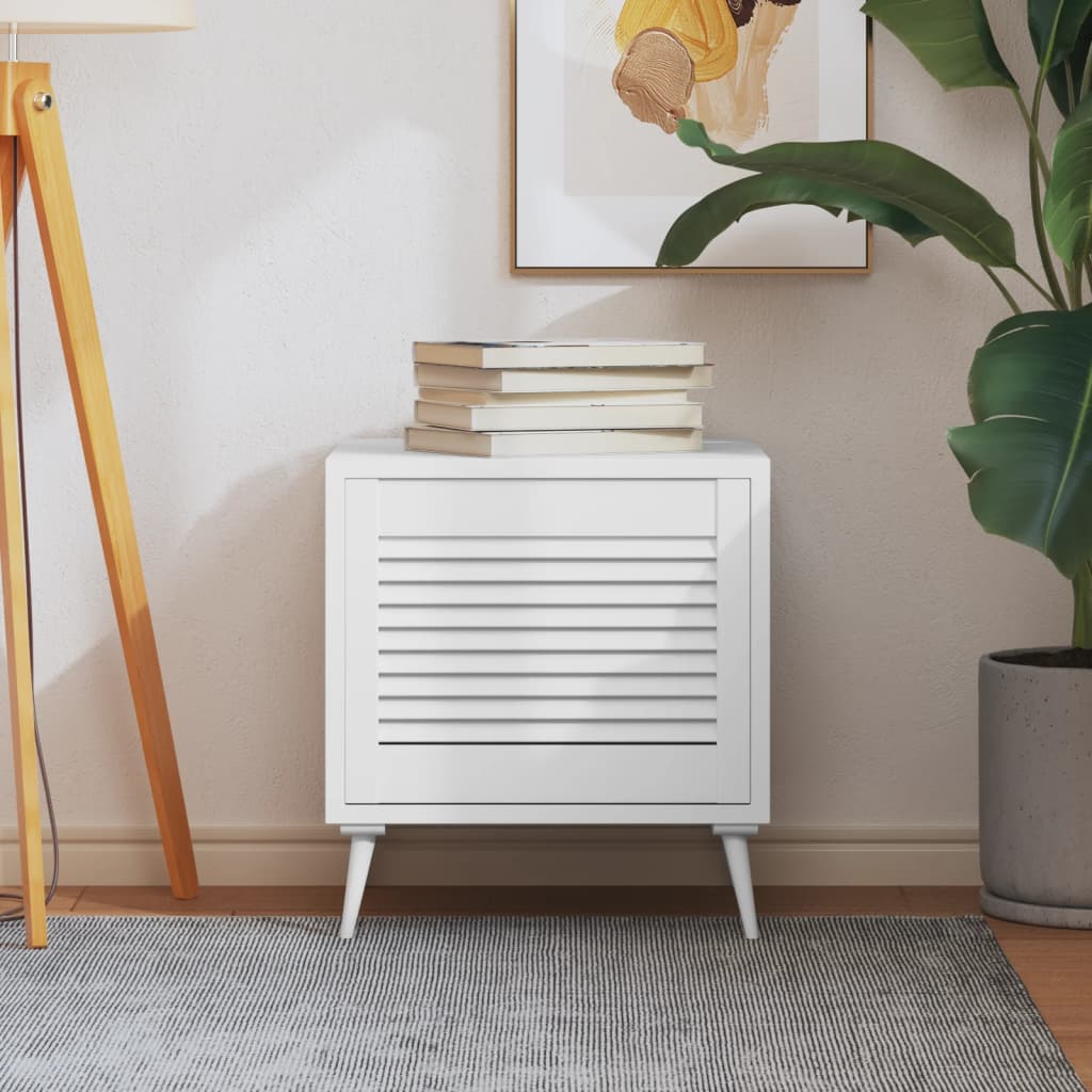 Porte d'armoire Vidaxl avec lattes 39.5x49.4 cm Pine solide blanc