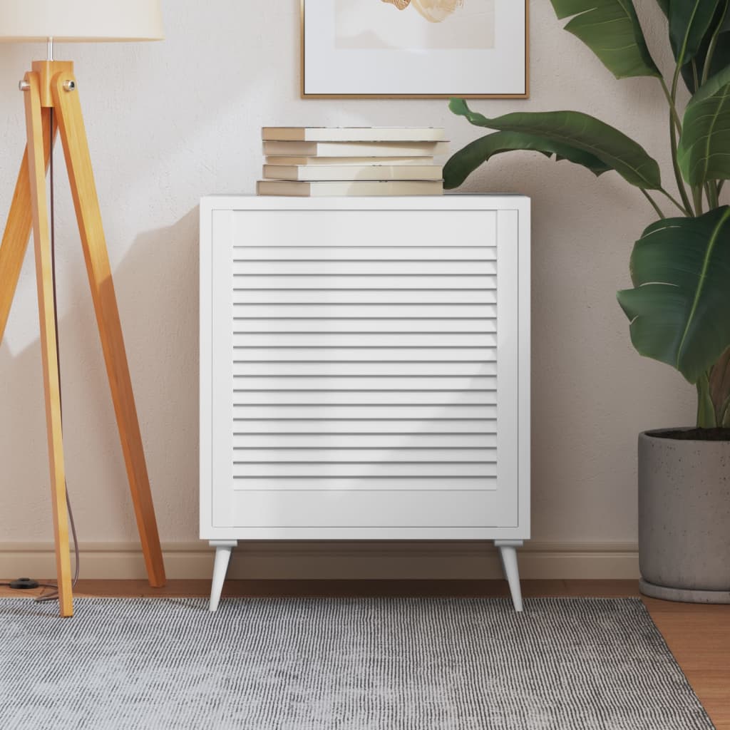 VidaXL Cabinet door with slats 61.5x59.4 cm solid pine white white