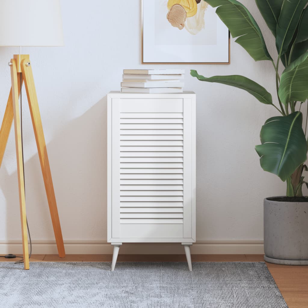Porte d'armoire Vidaxl avec lattes 69x39.4 cm Pine solide blanc