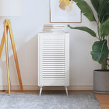 Porte d'armoire Vidaxl avec lattes 69x39.4 cm Pine solide blanc