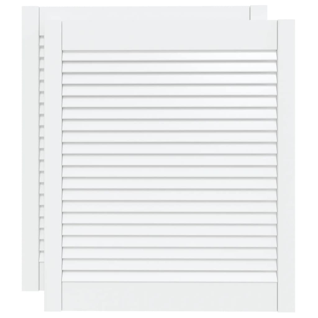 Porte di armadietti Vidaxl con stecche 2 pezzi 69x59,4 cm Pine bianco bianco