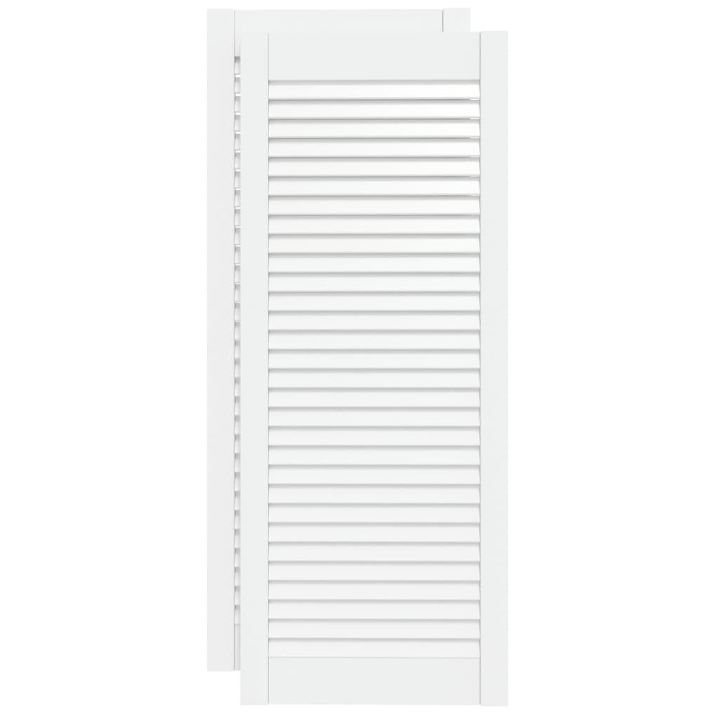 Portes d'armoire Vidaxl avec des lattes 2 pcs 99.3x39.4 cm Bois de pin blanc