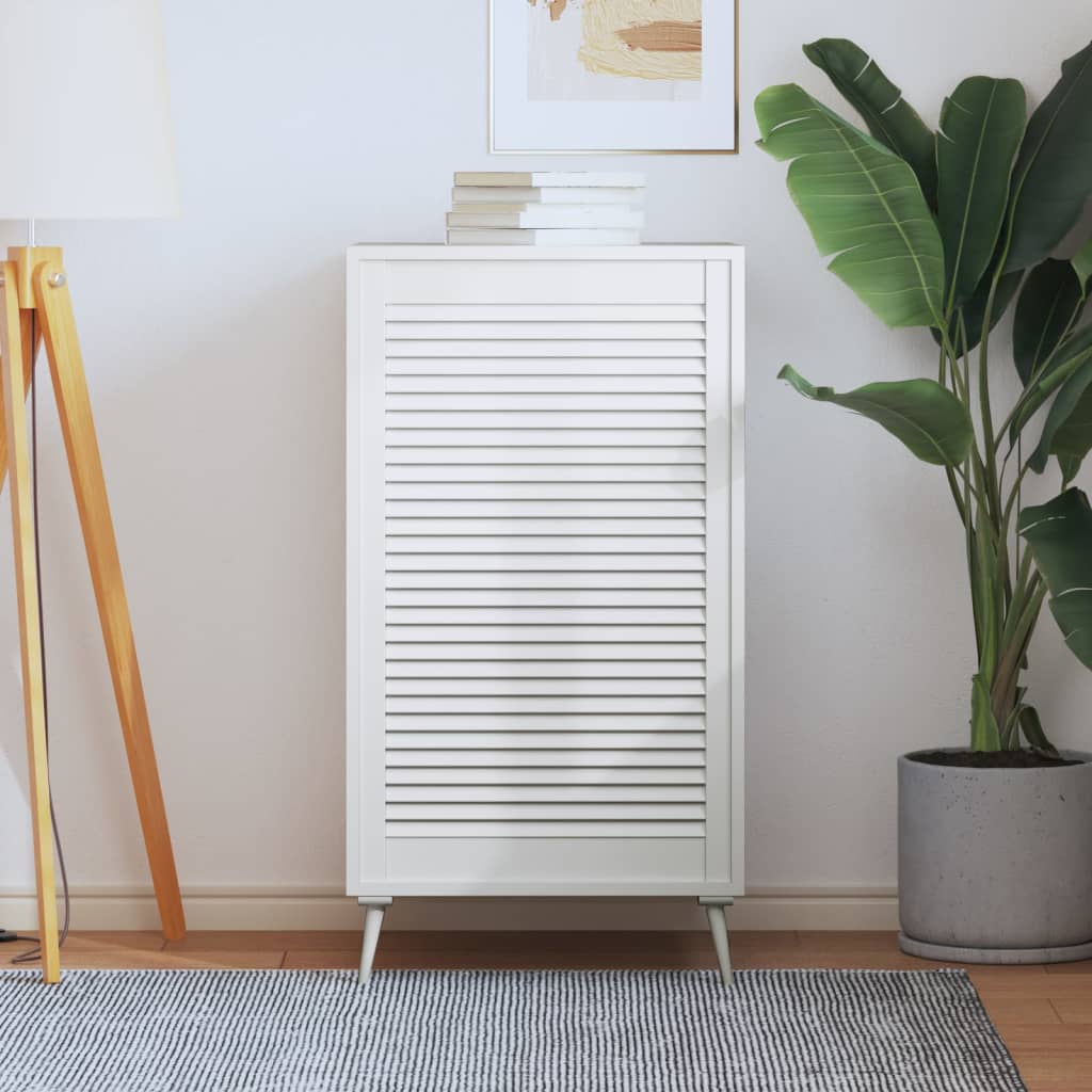 Porte d'armoire Vidaxl avec lattes 99.3x59.4 cm Pine solide blanc
