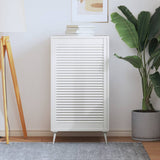 Porte d'armoire Vidaxl avec lattes 99.3x59.4 cm Pine solide blanc