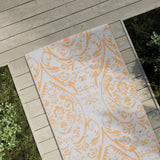 Vidaxl zewnętrzny dywan Arakil 80x250 cm PP pomarańczowy i biały
