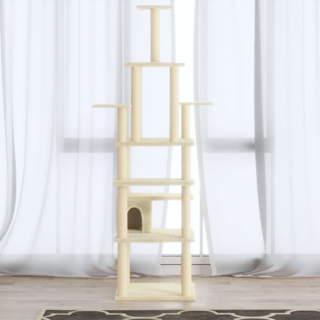 Vidaxl Cat Scraping Post med Sisal Scratching Posts 183 cm Cream -Colored