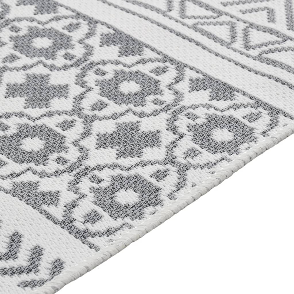 Tappeto Vidaxl 160x230 cm di cotone grigio e bianco
