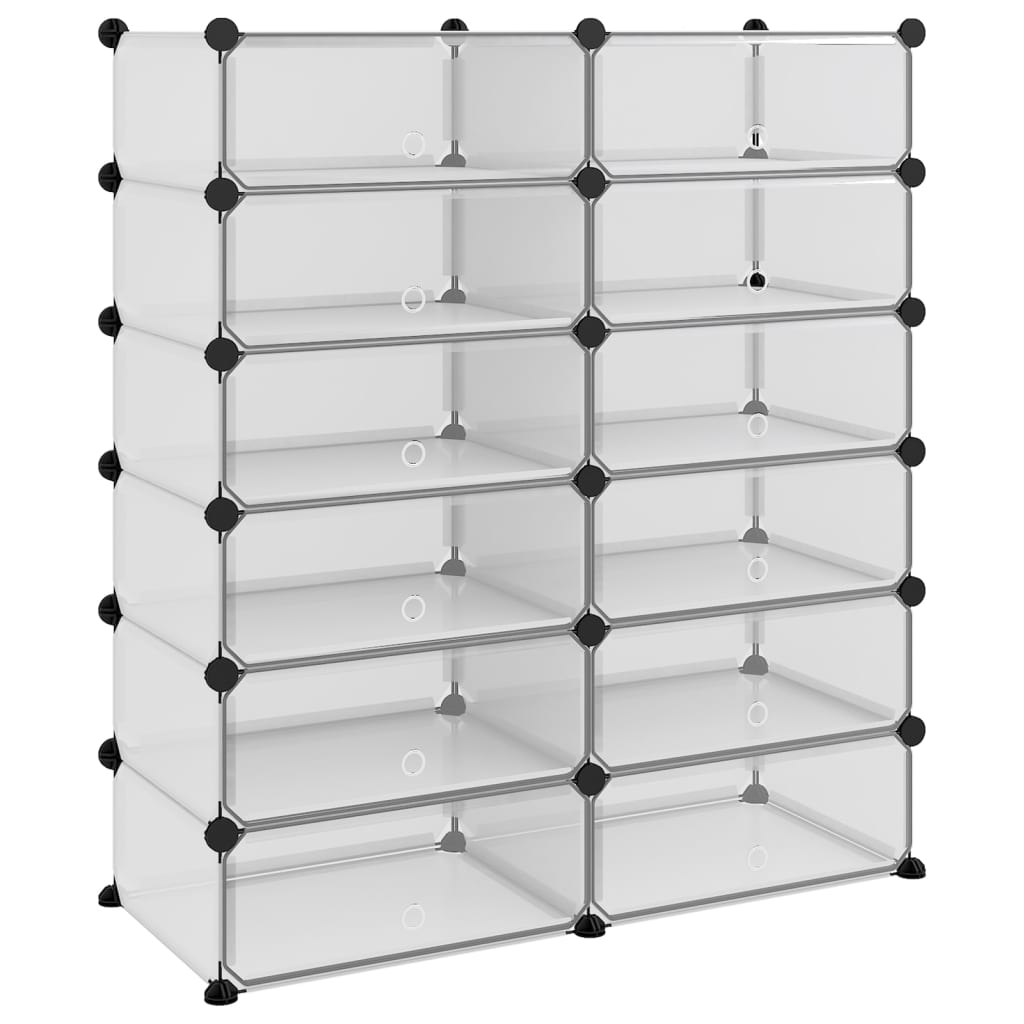 VIDAXL -Schuhregal 94.5x36.5x106 cm Polypropen transparent