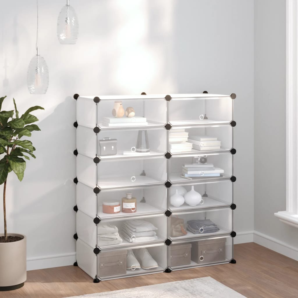 VIDAXL -Schuhregal 94.5x36.5x106 cm Polypropen transparent
