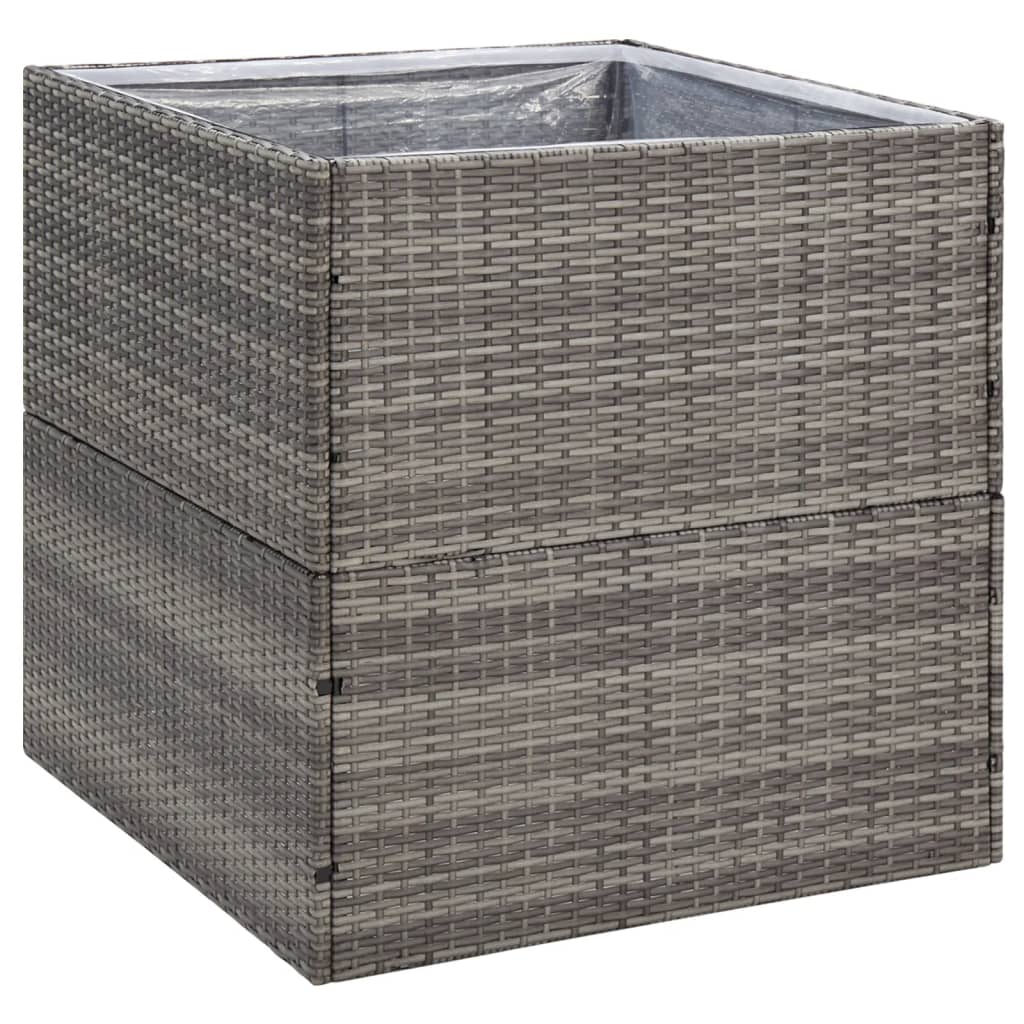 Vidaxl Planning Box 80x80x80 cm Poly Rattan Gray