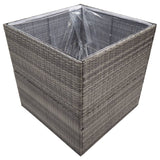 Vidaxl Planning Box 80x80x80 cm Poly Rattan Gray