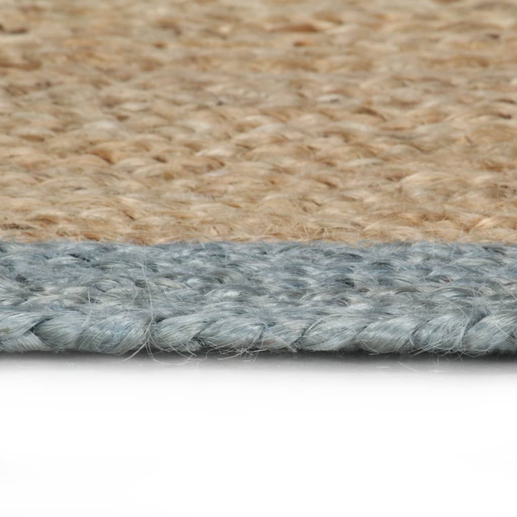 Alfombra Vidaxl hecha a mano con borde verde oliva 180 cm de yute
