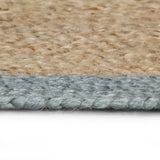 Alfombra Vidaxl hecha a mano con borde verde oliva 180 cm de yute