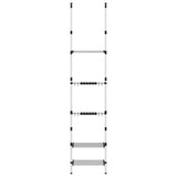 Vidaxl Gaart Rack mat 3 Regaler vum Teleskopic Aluminium Sëlwer faarweg