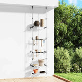 Vidaxl Gaart Rack mat 3 Regaler vum Teleskopic Aluminium Sëlwer faarweg