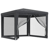 Vidaxl Party Tält med 4 mesh sidoväggar 3x3 M HDPE Anthracite -färgad