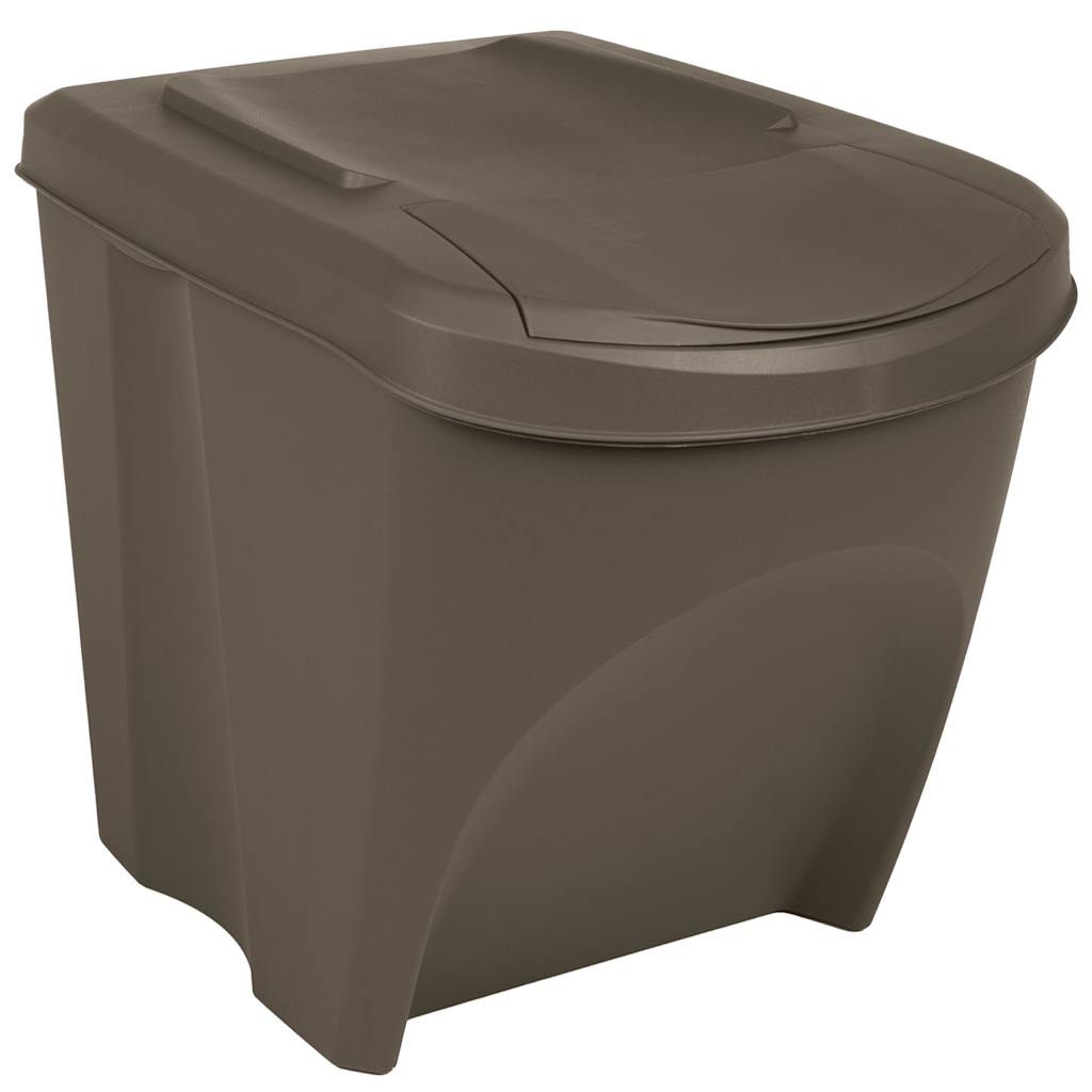 Vidaxl Garbage Bids 3 St Stackable 75 L Polypropene Grey
