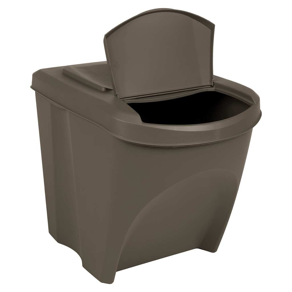 Vidaxl Garbage Bids 3 St Stackable 75 L Polypropene Grey
