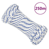Vidaxl Boot Vrv 4 mm 250 m polipropilen bela