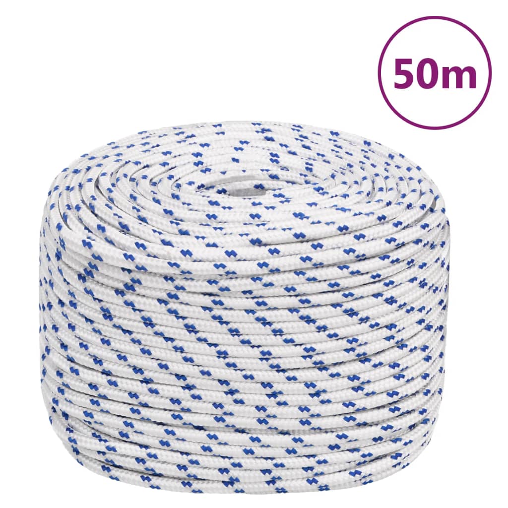 Vidaxl Boot Vrv 6 mm 50 m polipropilen bela