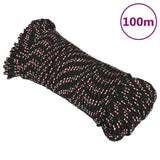 Vidaxl Boot Rope 3 mm 100 m polypropylen sort
