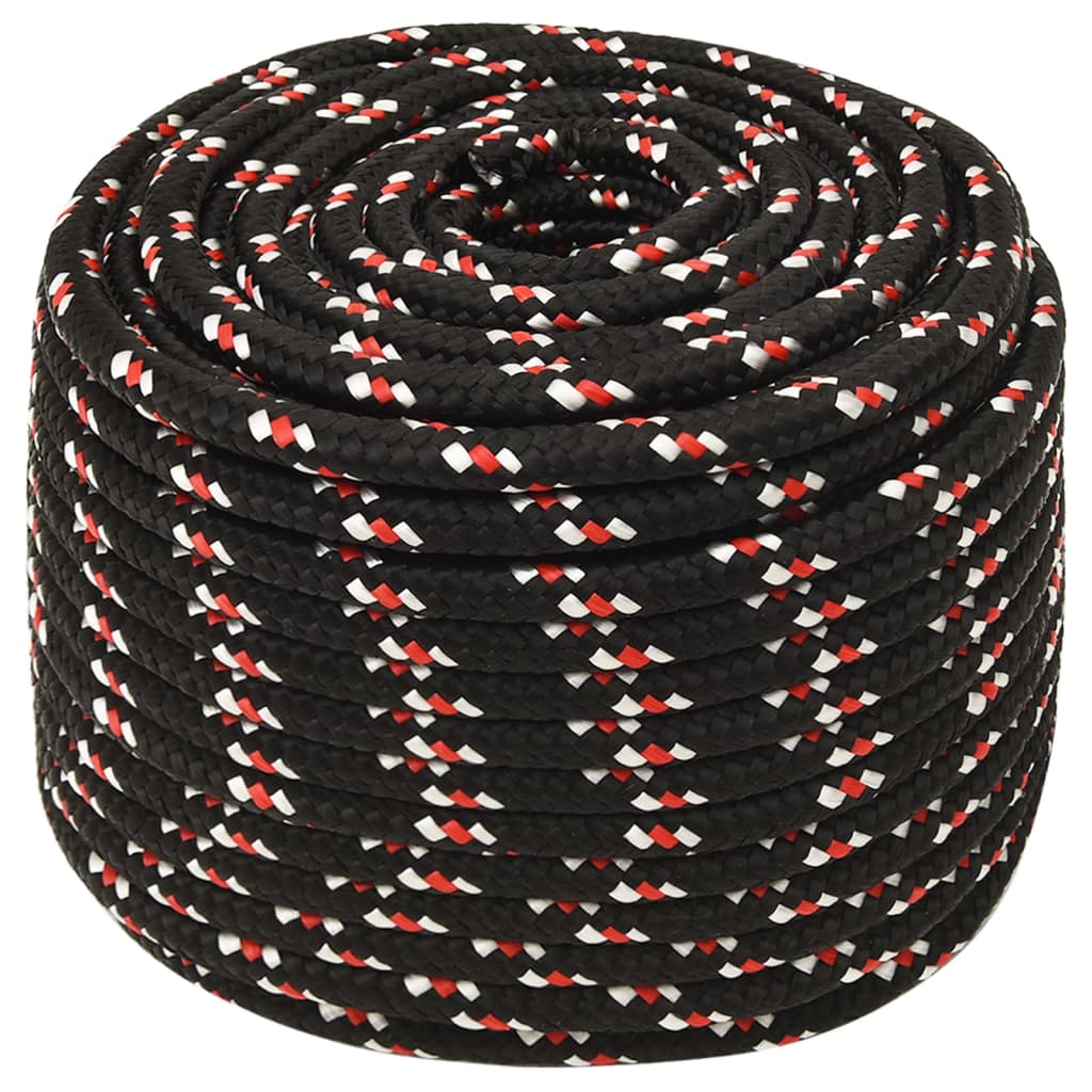Vidaxl Boot Vrv 12 mm 25 m polipropilen črna