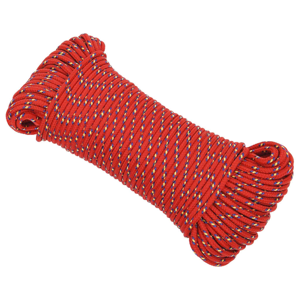 VIDAXL Čolna vrv 4 mm 250 m polipropilen rdeča