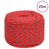 Vidaxl čoln vrv 6 mm 25 m polipropilen rdeča