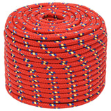 Vidaxl čolna vrvi 14 mm 25 m polipropilen rdeča