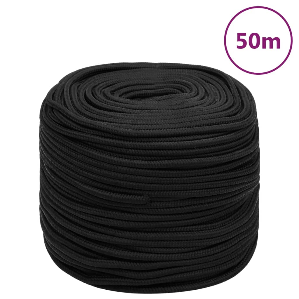 Vidaxl Boat Rope 10 mm 50 m polypropen sort