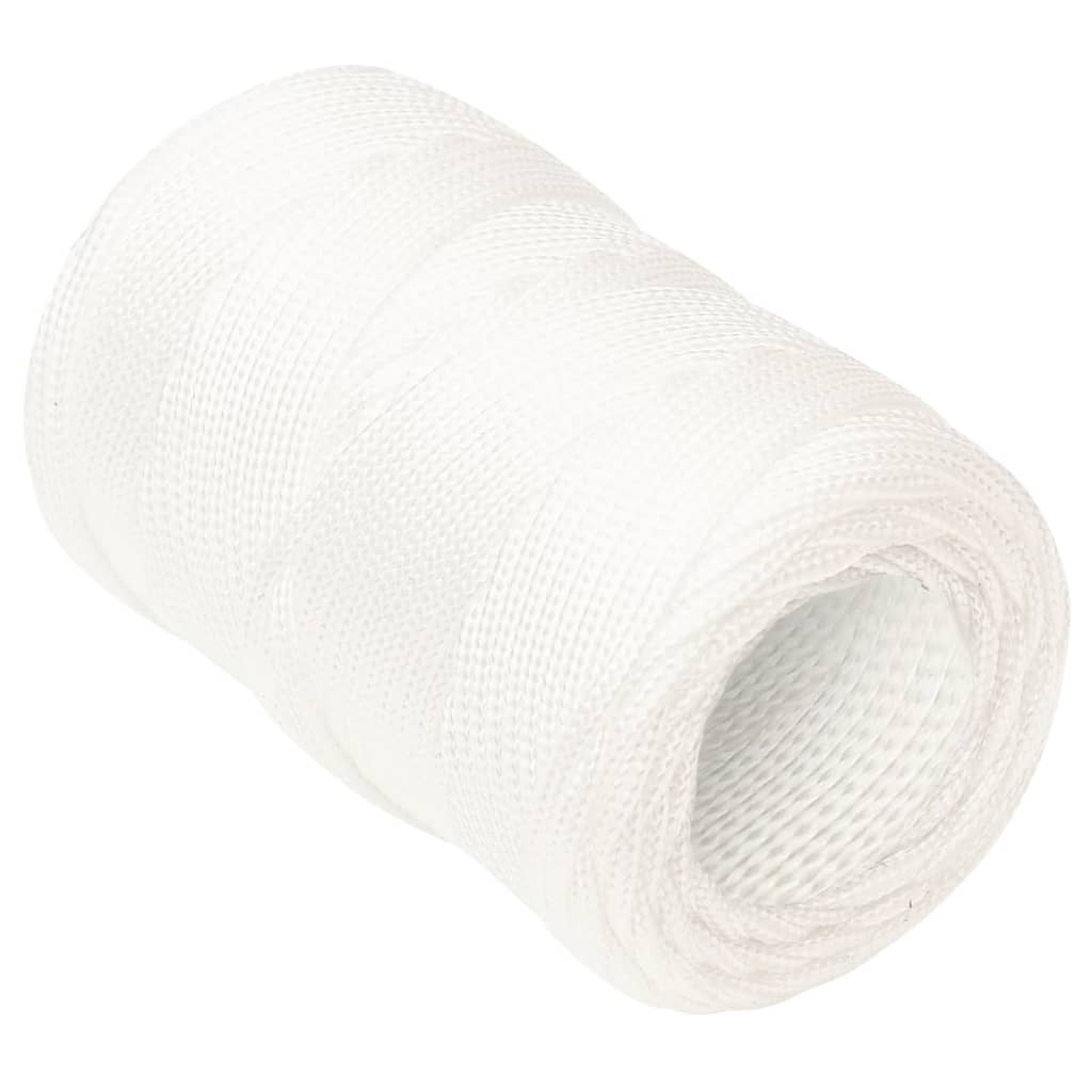 Vidaxl čolna vrvi 2 mm 50 m polipropilen polno bela