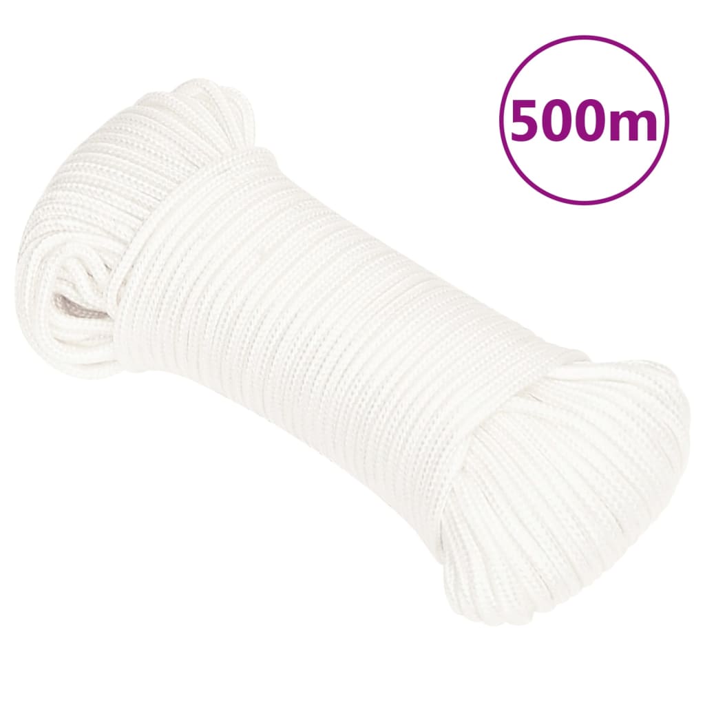 Vidaxl čolna vrvi 4 mm 500 m polipropilen polno bela