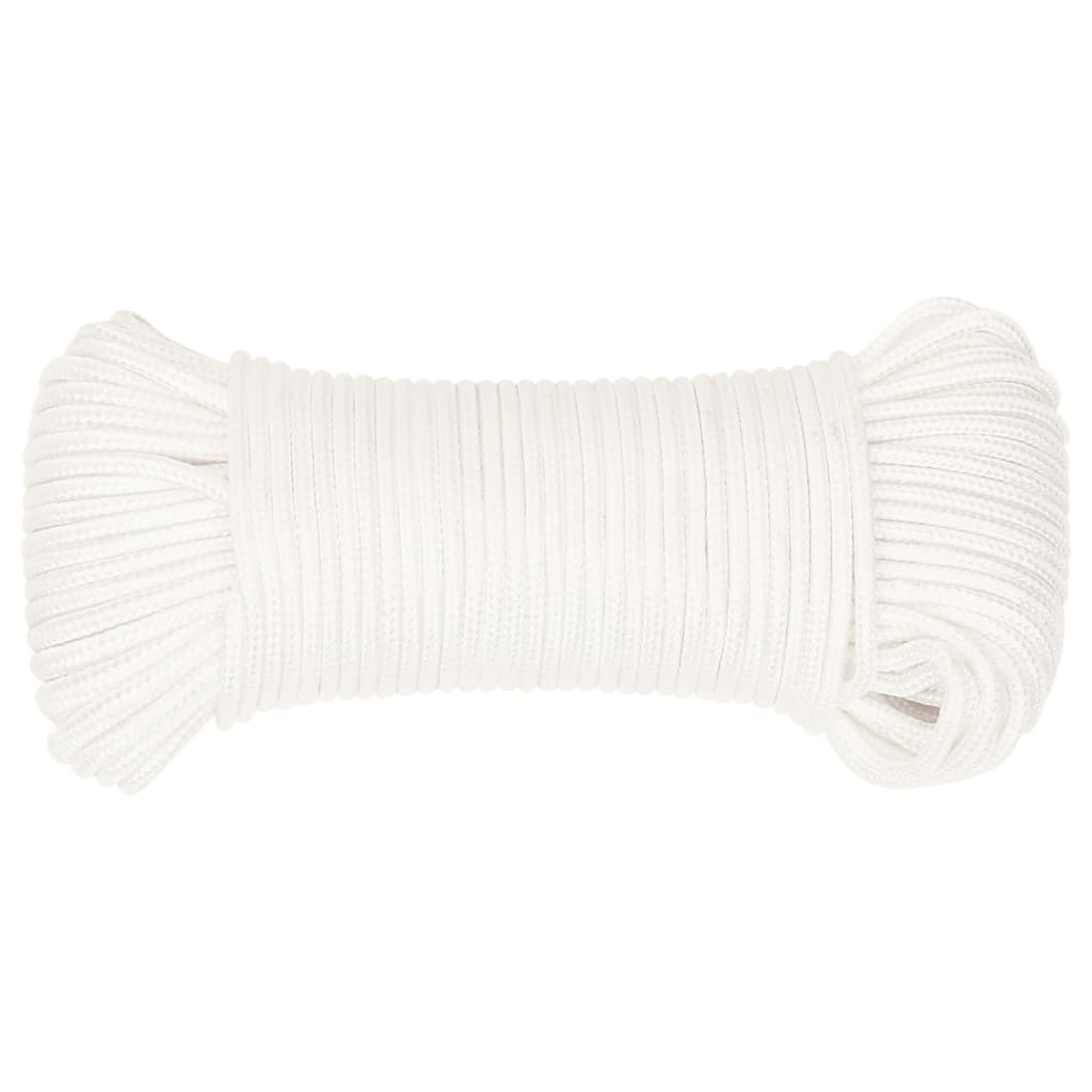 Vidaxl čolna vrvi 5 mm 25 m polipropilen polno bela
