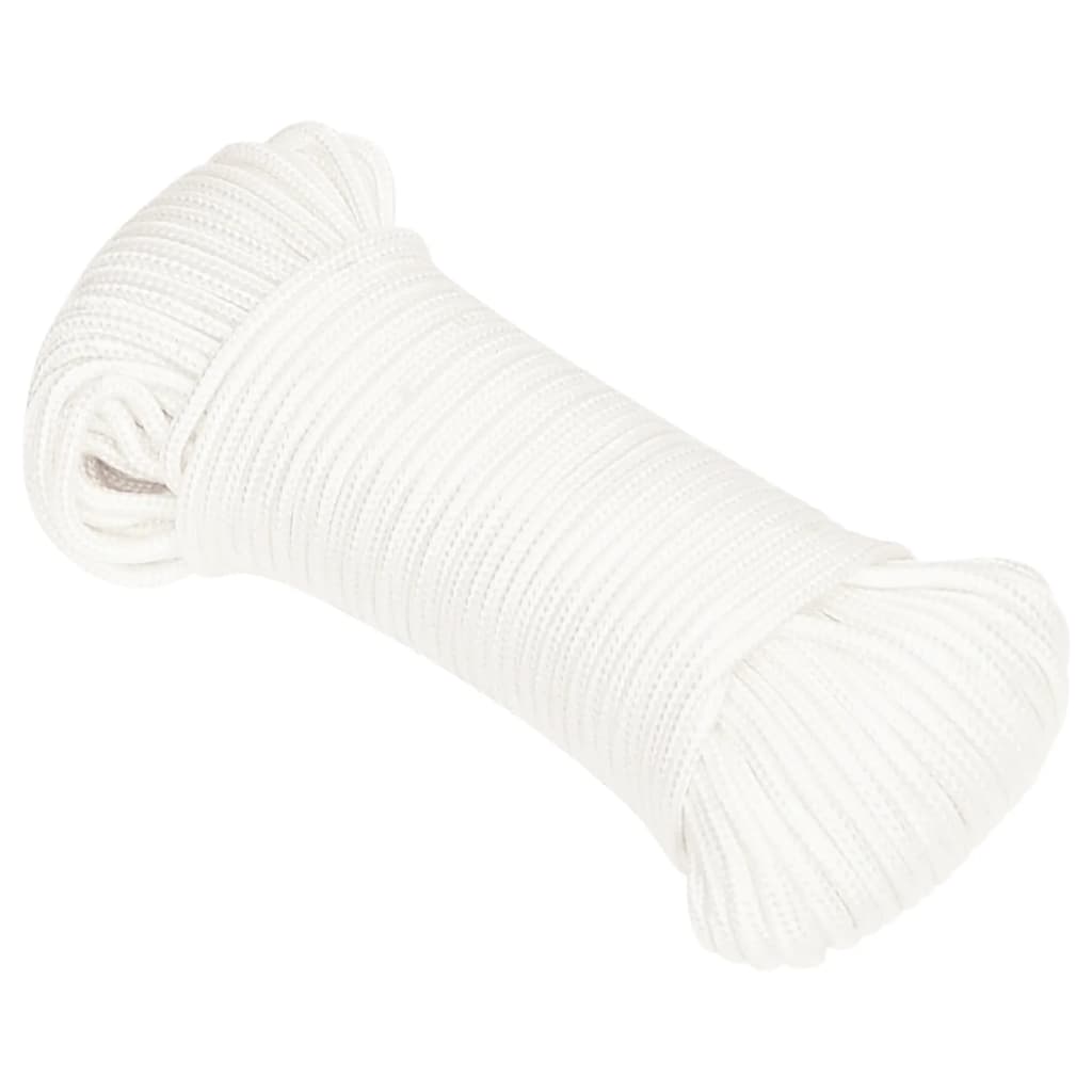 Vidaxl čolna vrvi 5 mm 100 m polipropilen polno bela