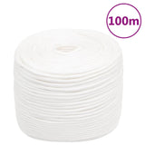 Vidaxl čolna vrvi 6 mm 100 m polipropilen polno bela